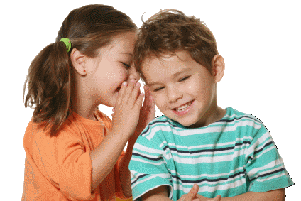 Children whispering image